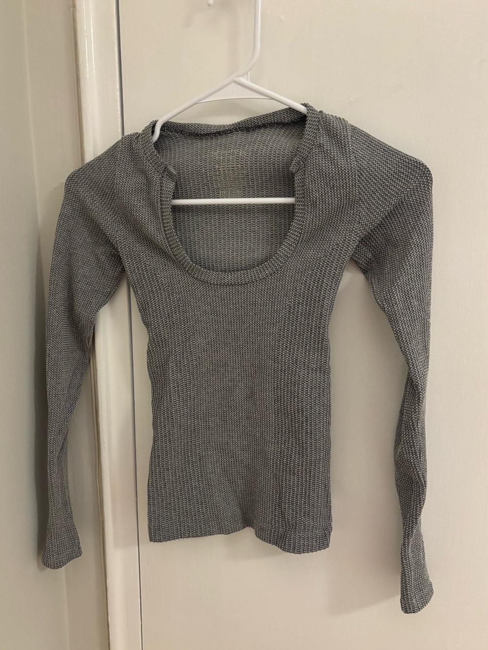 Free People Scoop Neck Textured Long Sleeve